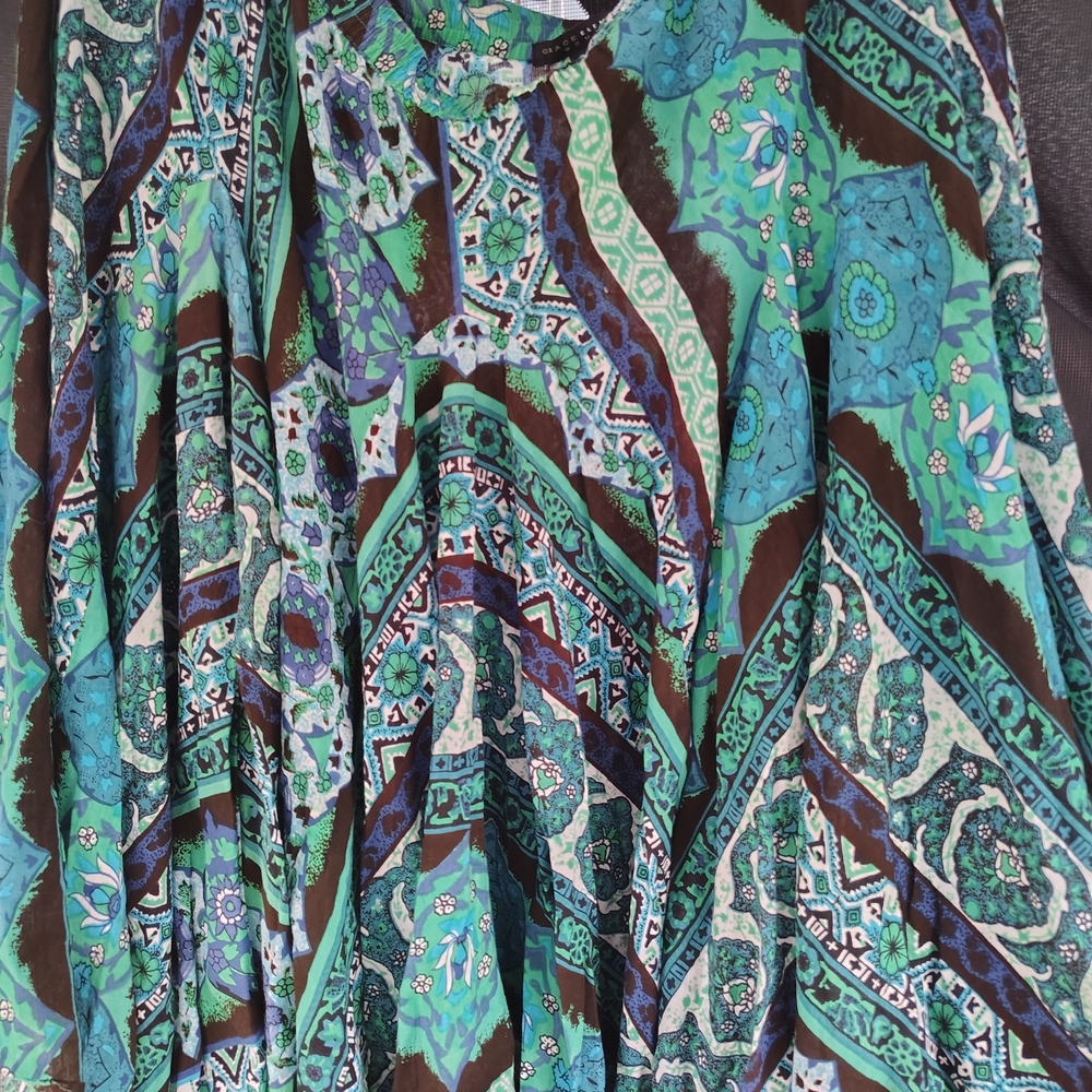 Grace Elements Teal And Black Patterned Dress - image 2